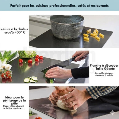 Planche à découper en inox pour plan de travail