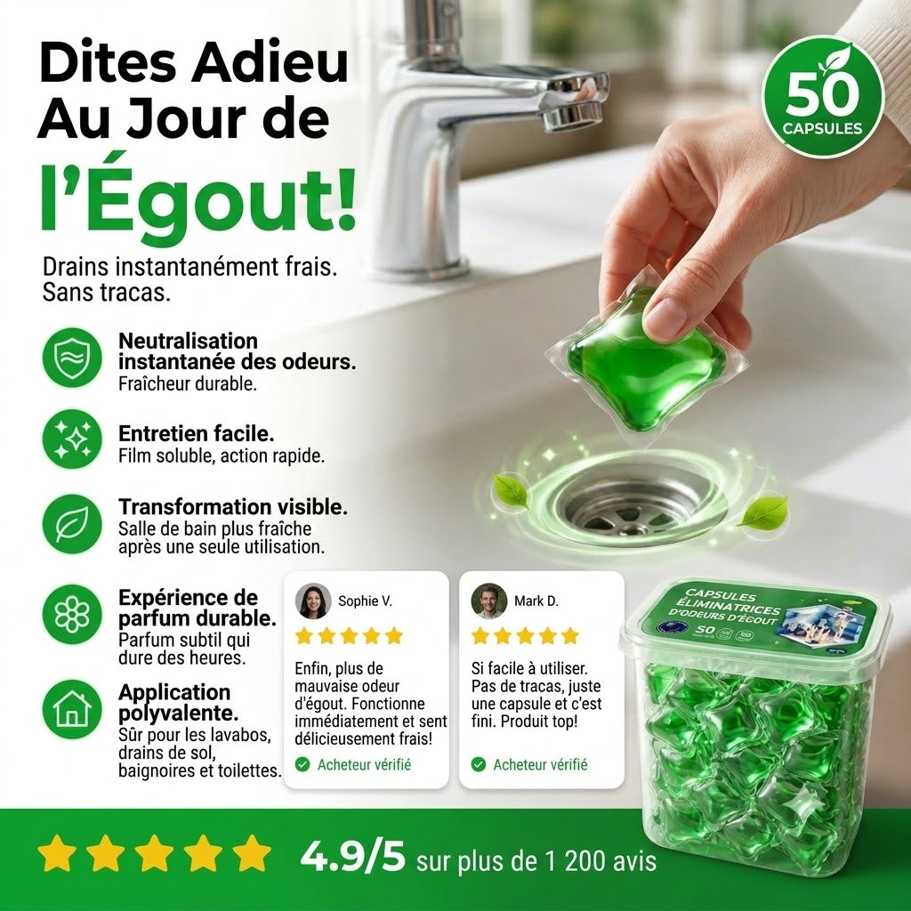 Pastilles nettoyantes et désodorisantes pour canalisations