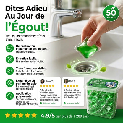 Pastilles nettoyantes et désodorisantes pour canalisations