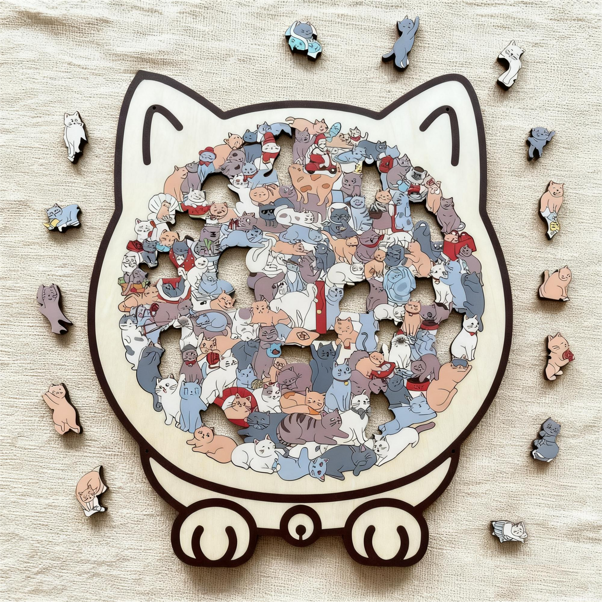 Puzzle en Bois en Forme De Chat, 135 Pièces Puzzle en Bois en Forme d Puzzle en Bois en Forme De Chat, 135 Pièces Puzzle en Bois en Forme d