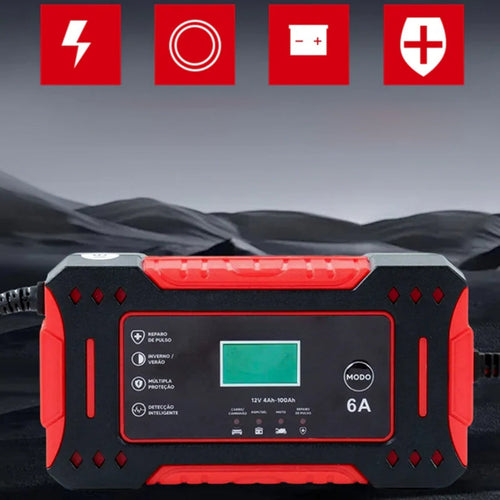 Chargeur de batterie intelligent 12V/24V - Chargeur d'entretien entièrement automatique avec fonction de réparation par impulsion - Pour voiture, moto et bateau