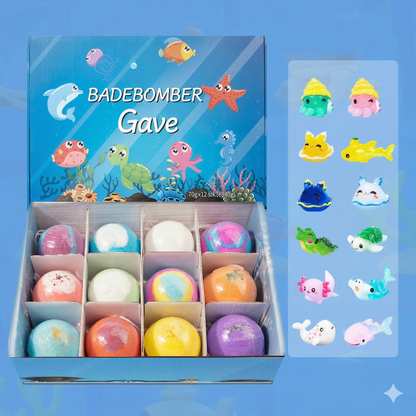[Lot de 12] Bombes de bain magiques avec surprise - Jouets d'animaux marins à l'intérieur