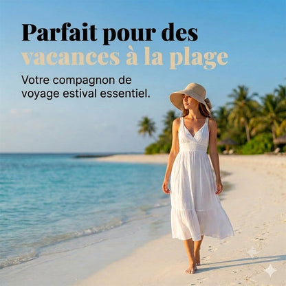 🎀 Chapeau de soleil pliable à large bord avec nœud pour femme