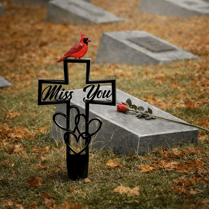 🐦💖 Plaque commémorative en métal pour cimetière ✝️