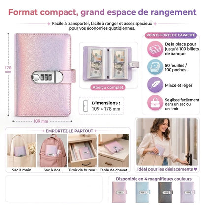 Carnet de budget avec cadenas à code