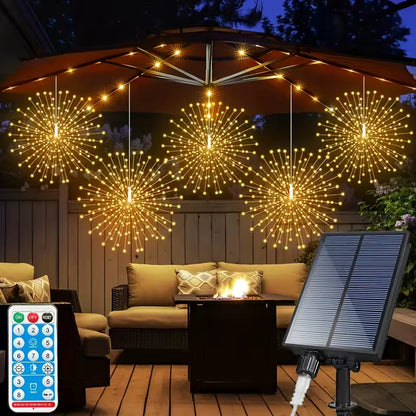 Éclairage de jardin boule feu d'artifice solaire - Lampe de jardin décorative à énergie solaire