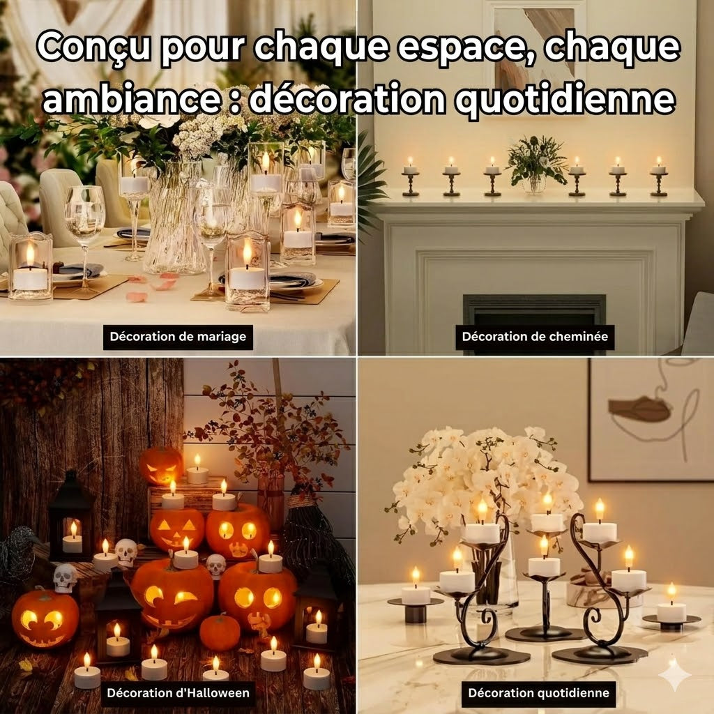 Bougies Chauffe-plat LED Rechargeables (Sans flamme) – Créez une ambiance chaleureuse sans risque d'incendie