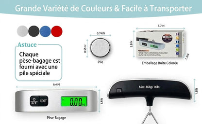 Pèse-bagage portable avec écran LCD
