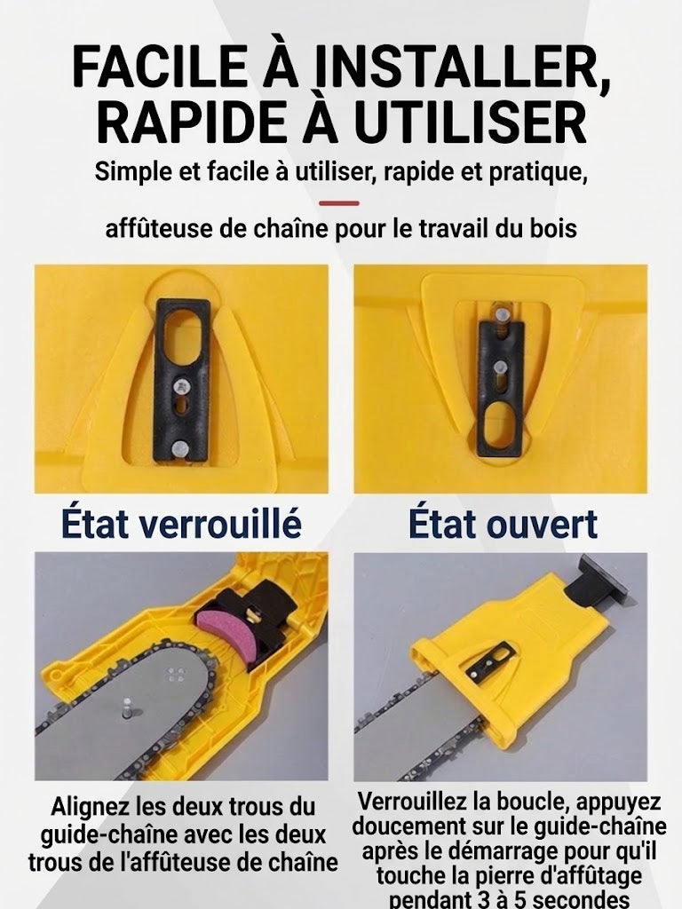 Affûteuse de tronçonneuse compacte