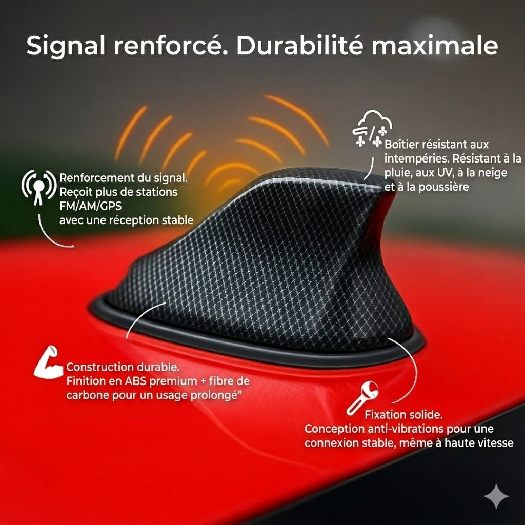 Amplificateur d'antenne de voiture aileron de requin - Réception radio améliorée