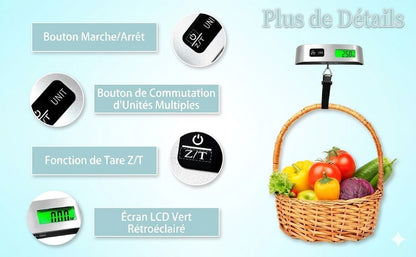 Pèse-bagage portable avec écran LCD