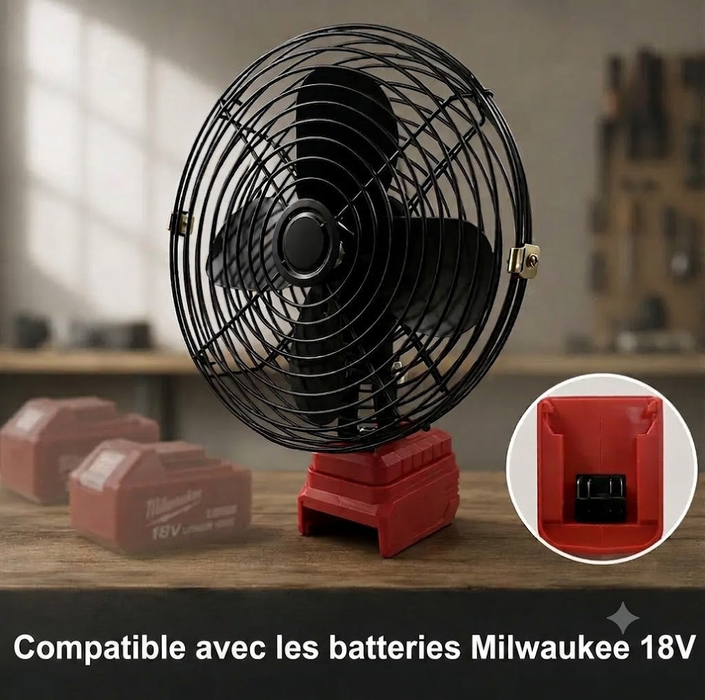 Ventilateur portable sur batterie d'outillage