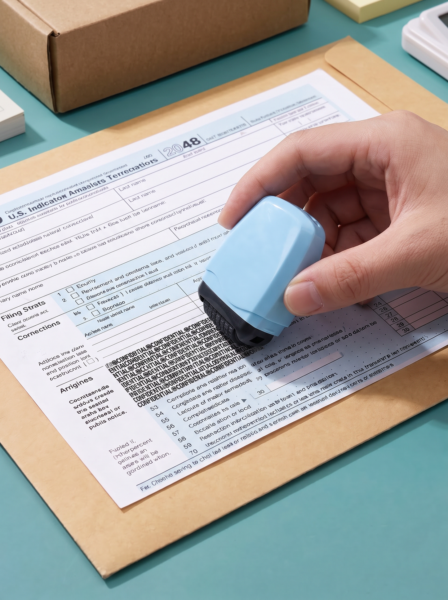 📢📢 -50% !! ⏰ Arrêtez de déchiqueter vos lettres comme un lapin dans une usine de carton ! 🐰📦 Ce tampon rouleau confidentiel de 17 mm masque toutes vos infos sensibles en un seul geste !