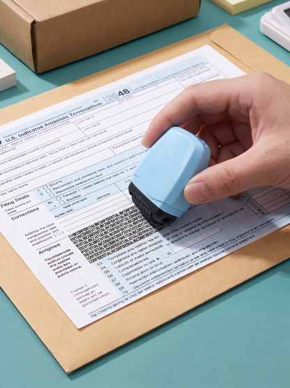 📢📢 -50% !! ⏰ Arrêtez de déchiqueter vos lettres comme un lapin dans une usine de carton ! 🐰📦 Ce tampon rouleau confidentiel de 17 mm masque toutes vos infos sensibles en un seul geste !