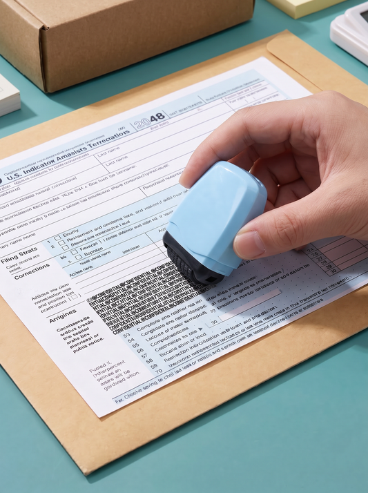 📢📢 -50% !! ⏰ Arrêtez de déchiqueter vos lettres comme un lapin dans une usine de carton ! 🐰📦 Ce tampon rouleau confidentiel de 17 mm masque toutes vos infos sensibles en un seul geste !