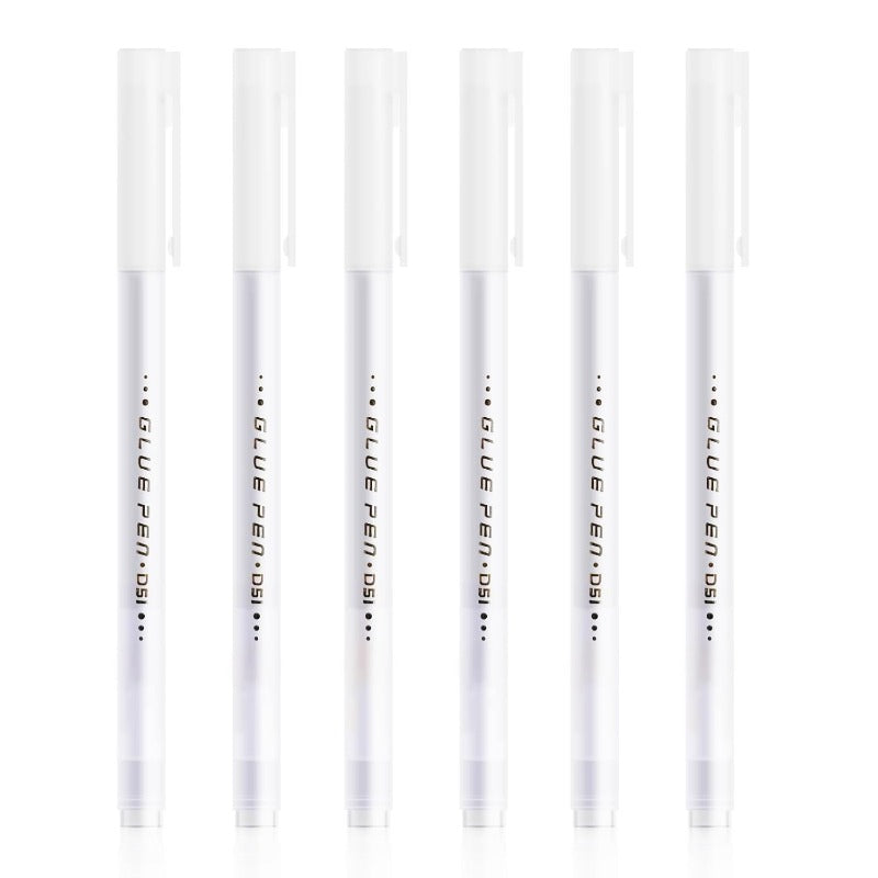 Lot de 6 Stylos-colle à Pointe Fine - Colle de Précision pour Scrapbooking et Carterie