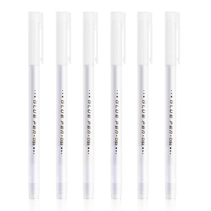 Lot de 6 Stylos-colle à Pointe Fine - Colle de Précision pour Scrapbooking et Carterie