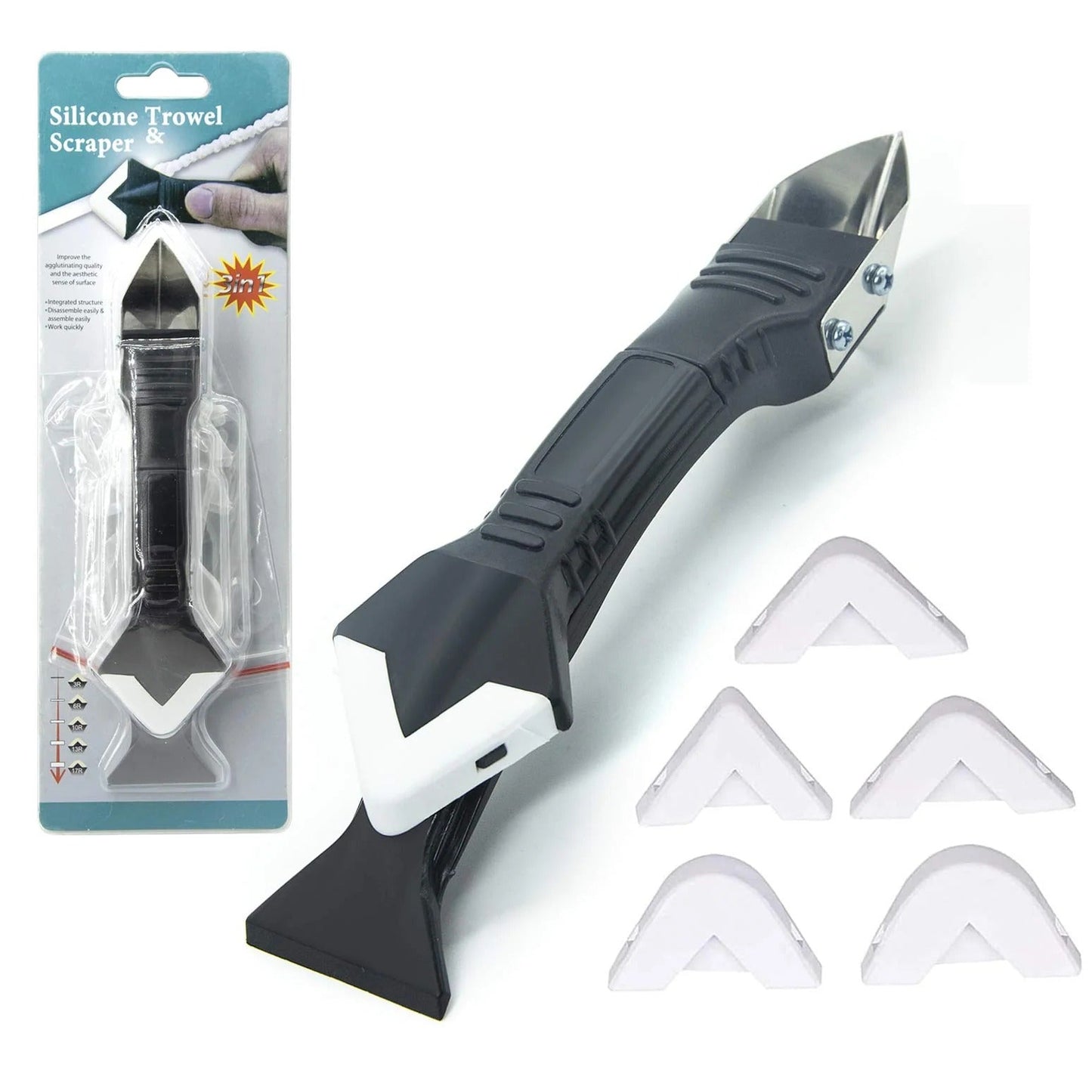 Outil de calfeutrage 3-en-1 - Extracteur & Lisseur de silicone