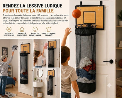 Panier à linge de porte : Panier de basket & Panier à linge 2-en-1🏀