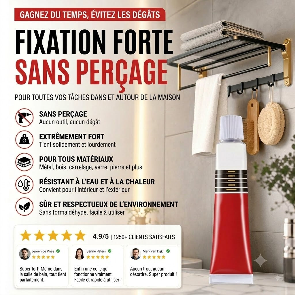 🔥📢 Offre limitée : 1 ACHETÉ + 1 OFFERT ! ✨ Colle sans clou – Adhérence ultra-forte sans perçage, idéale pour tous vos besoins de fixation ! ✨