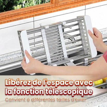 Égouttoir à vaisselle ajustable pour évier