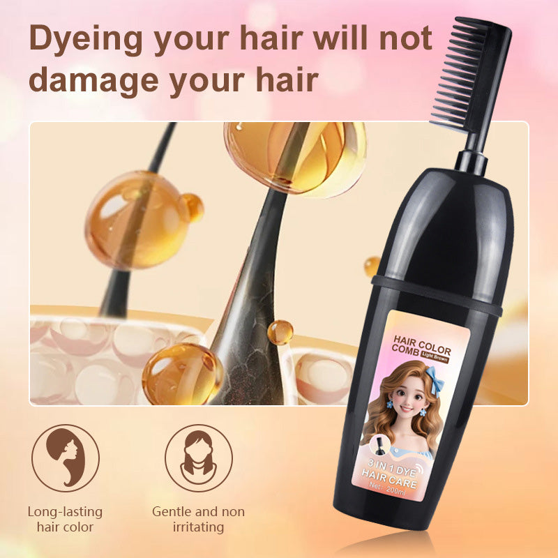 Teinture capillaire végétale avec peigne intégré
