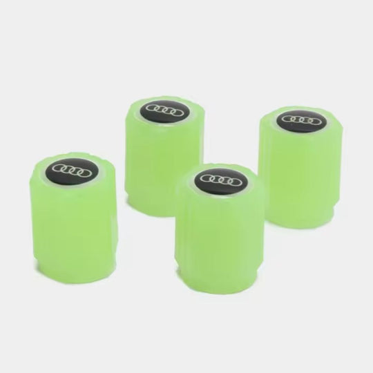 Bouchons de valve lumineux avec logo de voiture - Universel - Lot de 4