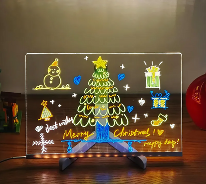 DoodleGlow™ Ardoise Magique LED - Tablette de Dessin Lumineuse pour Enfants (Incl. feutres et pochoirs)
