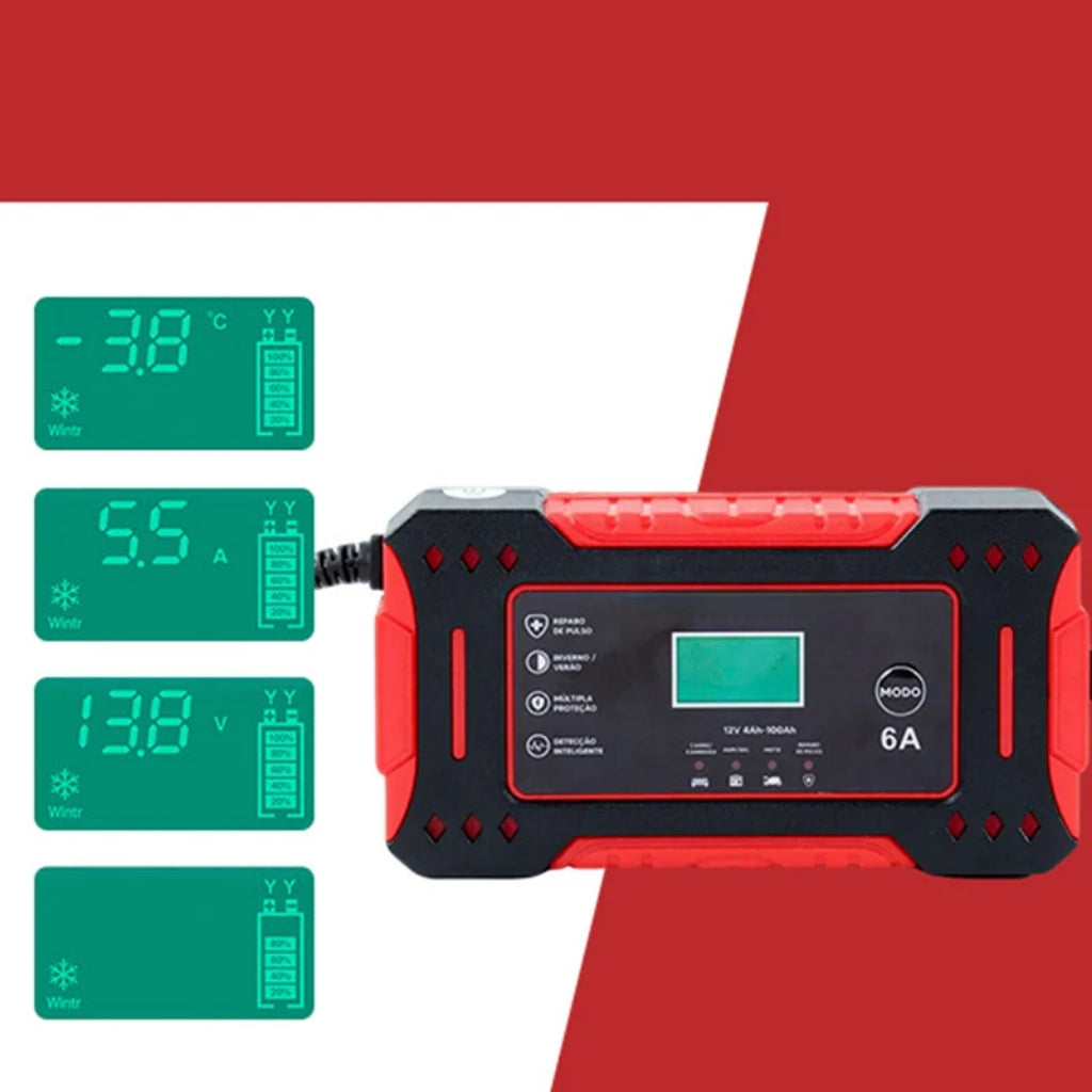 Chargeur de batterie intelligent 12V/24V - Chargeur d'entretien entièrement automatique avec fonction de réparation par impulsion - Pour voiture, moto et bateau