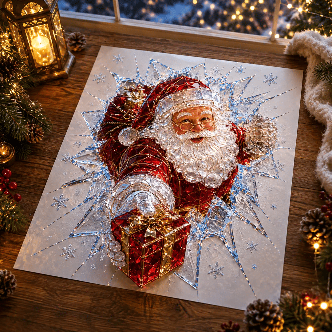 Sticker de Noël 3D effet vitre brisée