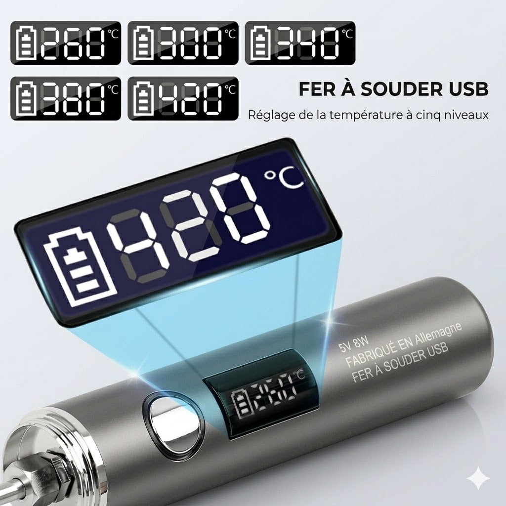 Stylo à souder rechargeable par USB