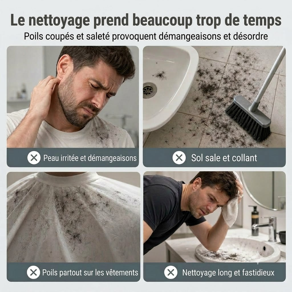 Cape de coupe imperméable avec récupérateur de cheveux – Cape parapluie pliable pour coiffure à domicile