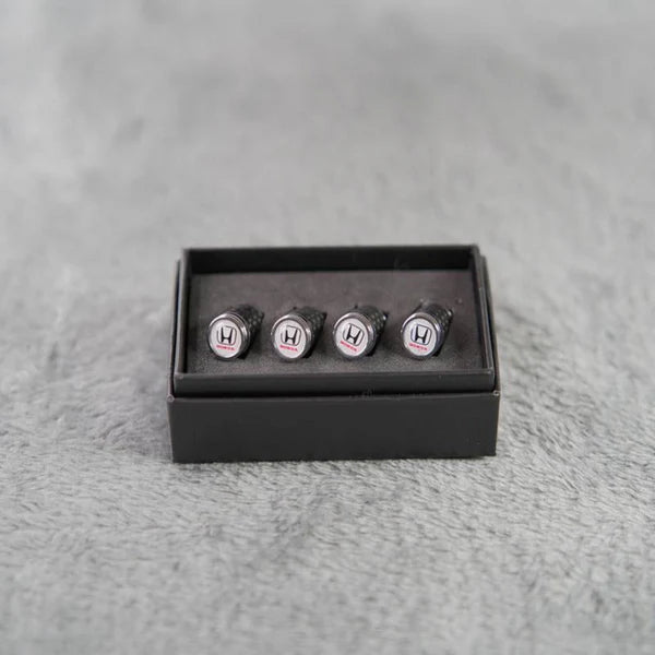 Kit de Bouchons de Valve Carbone de Luxe – Look Fibre de Carbone – Universel pour voiture, moto et vélo – Protection de roue sportive – [Lot de 4]