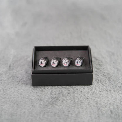 Kit de Bouchons de Valve Carbone de Luxe – Look Fibre de Carbone – Universel pour voiture, moto et vélo – Protection de roue sportive – [Lot de 4]