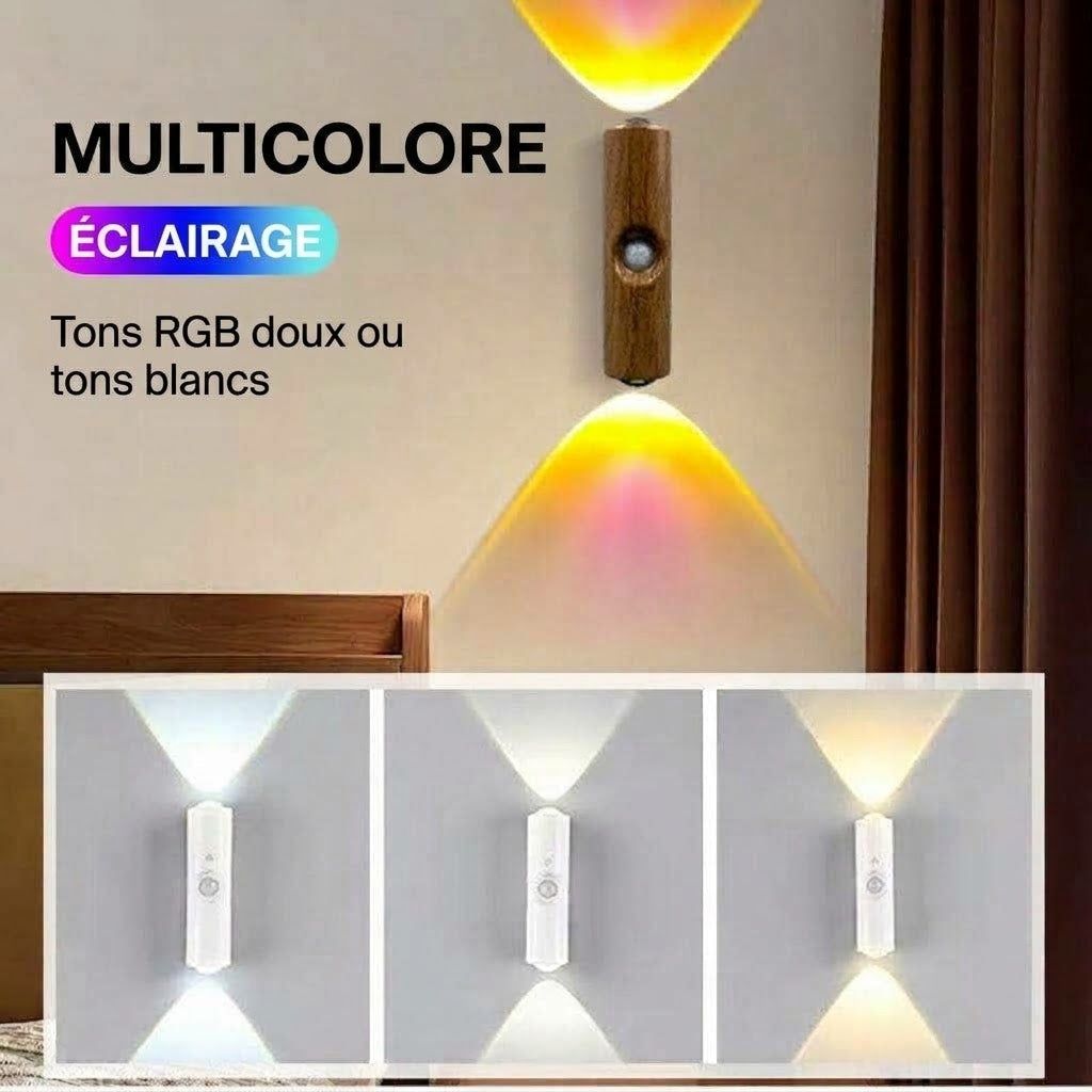 Lampe intelligente magnétique avec éclairage RGB – Lampe rechargeable à détecteur de mouvement pour placard, escalier et éclairage d'ambiance