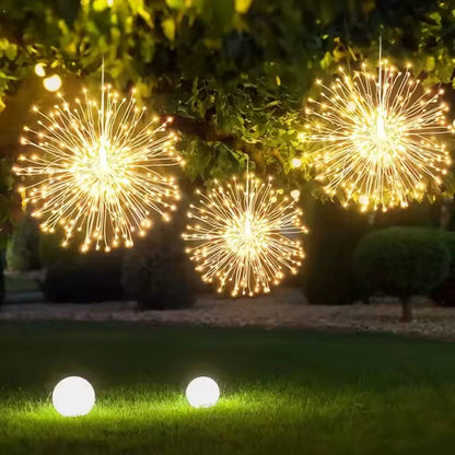 Éclairage de jardin boule feu d'artifice solaire - Lampe de jardin décorative à énergie solaire