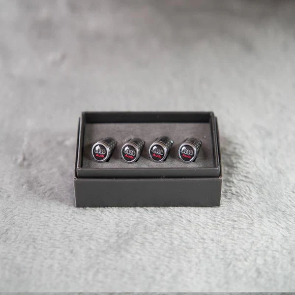 Kit de Bouchons de Valve Carbone de Luxe – Look Fibre de Carbone – Universel pour voiture, moto et vélo – Protection de roue sportive – [Lot de 4]