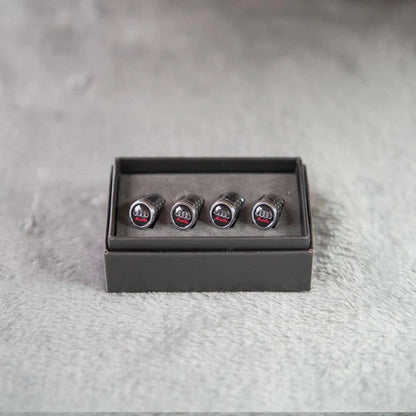 Kit de Bouchons de Valve Carbone de Luxe – Look Fibre de Carbone – Universel pour voiture, moto et vélo – Protection de roue sportive – [Lot de 4]