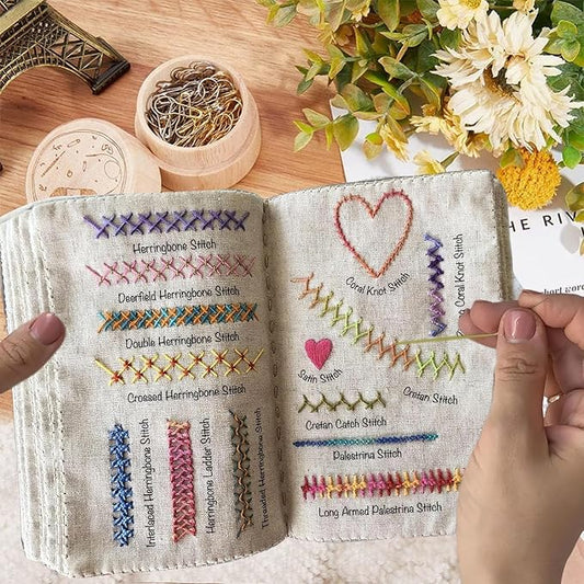 🌈Idéal pour débutants💕 Livret d'apprentissage des points de broderie
