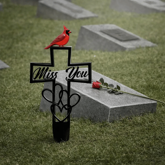 🐦💖 Plaque commémorative en métal pour cimetière ✝️