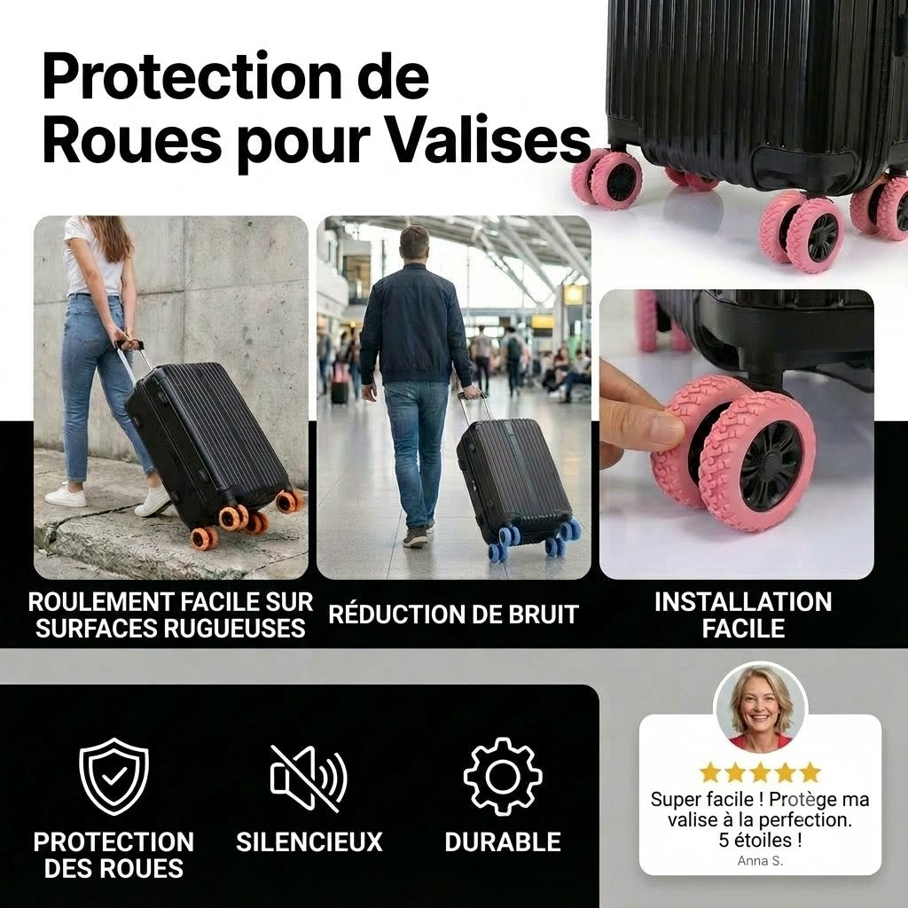 Housse de protection pour roues de valise