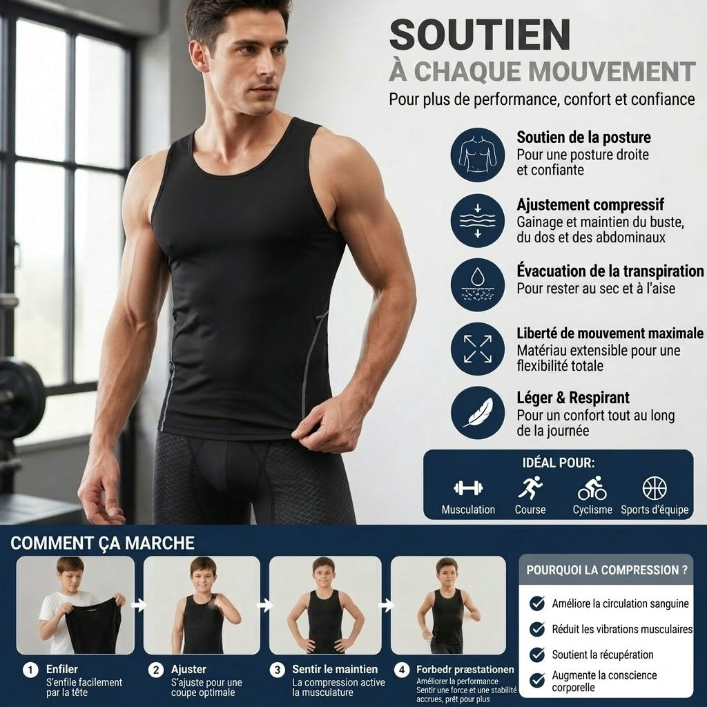🔥 Temps limité : 50% DE RÉDUCTION❗️❗️ Débardeur de compression / Gilet sculptant pour homme – Parfait pour l'entraînement et le fitness