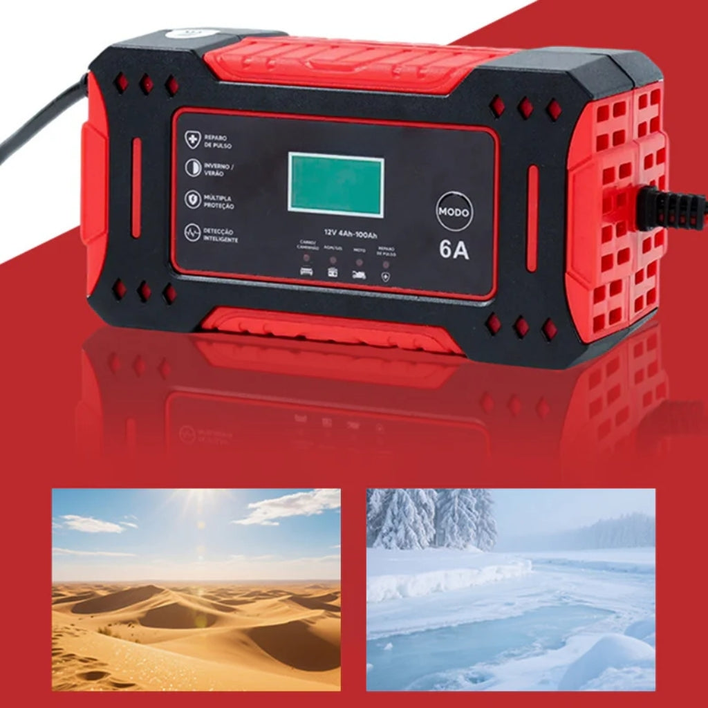 Chargeur de batterie intelligent 12V/24V - Chargeur d'entretien entièrement automatique avec fonction de réparation par impulsion - Pour voiture, moto et bateau