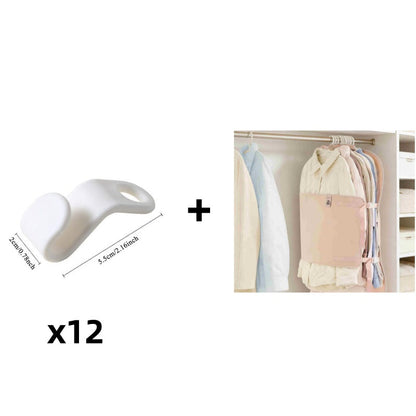 Crochets gain de place pour cintres (Lot de 12 pièces)