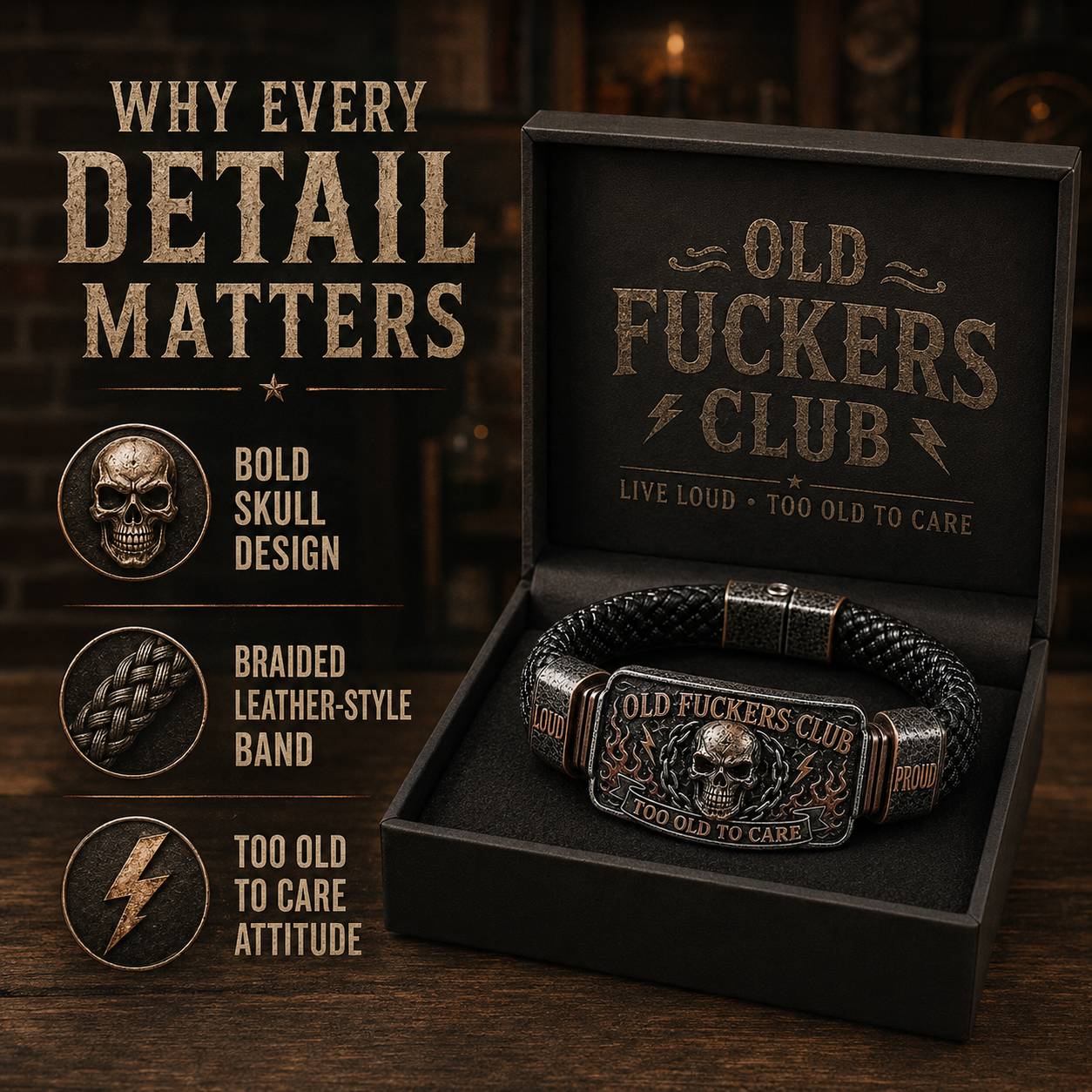 ☠️ Old Guys Club & Wild & Free 🪓 | Bracelet vintage édition limitée 2026
