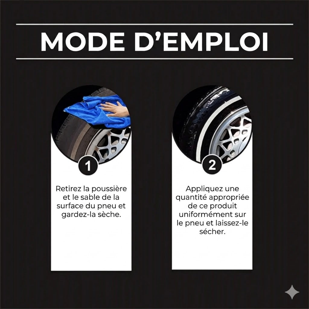 Crème d'entretien pour pneus de voiture