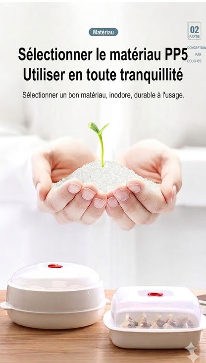 Cuit-vapeur micro-ondes multifonction - Avec fonction maintien au chaud - Cuisine saine & vapeur
