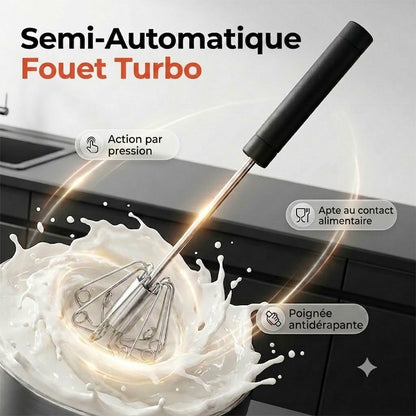 Ustensile de cuisine pratique : Fouet en acier inoxydable avec poignée antidérapante