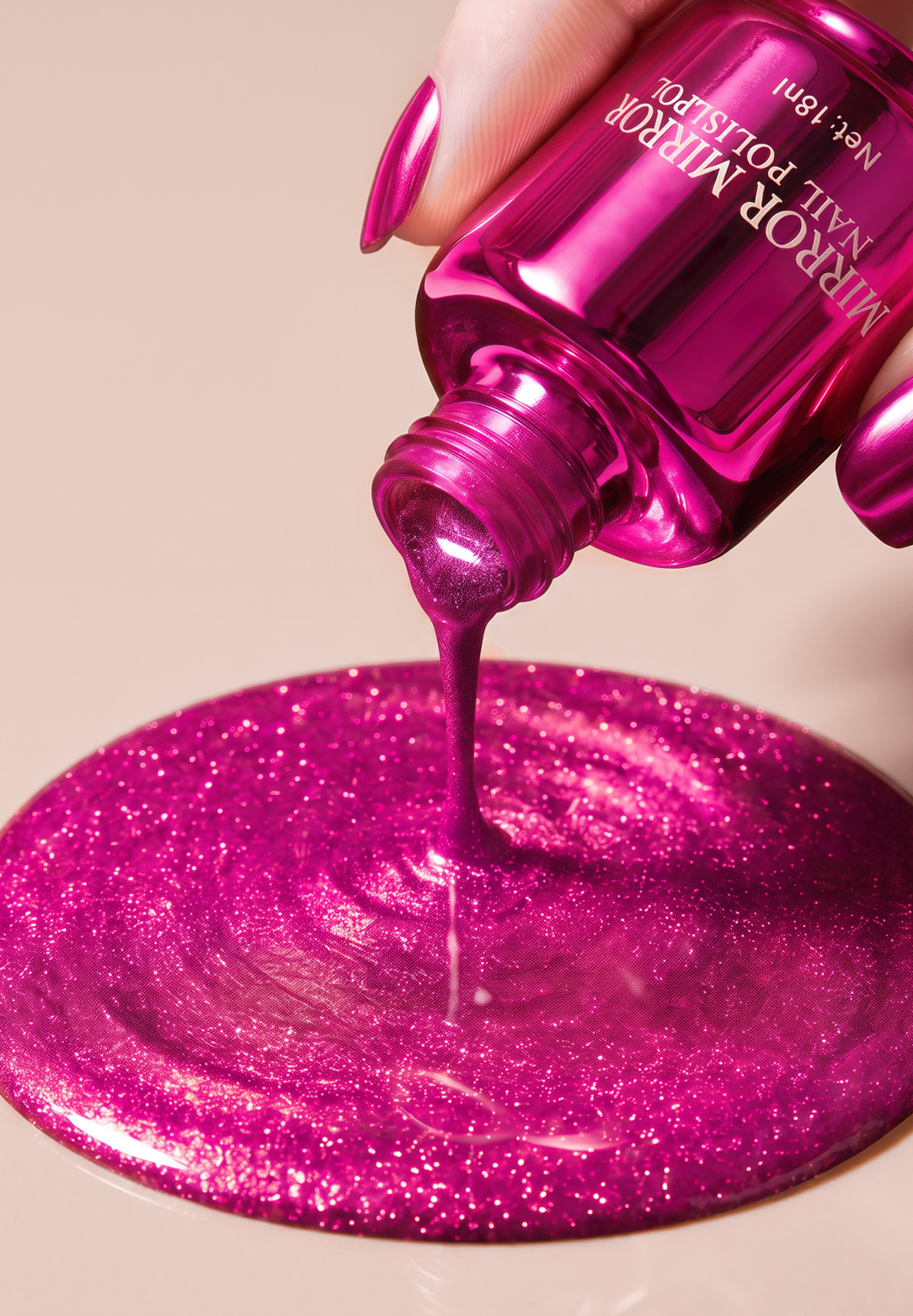 Vernis à ongles métallique brillant effet miroir