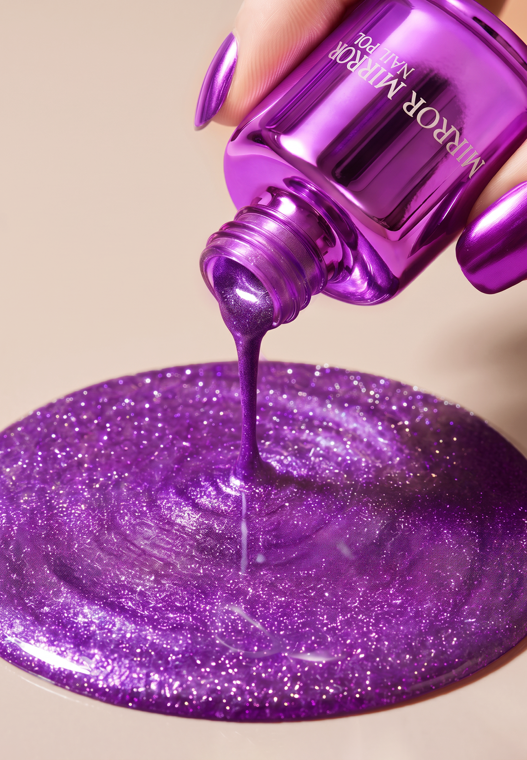 Vernis à ongles métallique brillant effet miroir